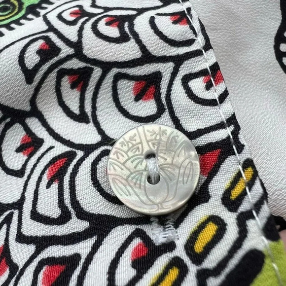 Natori Womens Multicolor Floral Allover Print‎ Button Front Top Size Small - Picture 5 of 8